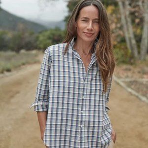 Eileen Blue and Gray with Pink Plaid, Polar Flannel by Frank & Eileen